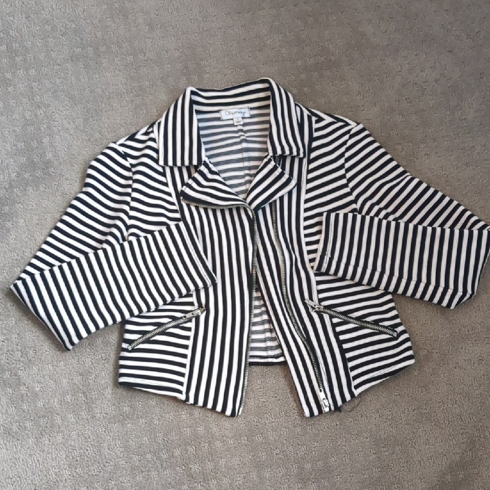 Striped Black and White Women's Jacket